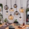Gastor hanging light, globe light, pendant light Amber, clear, Smoke-coloured, 8-light sources
