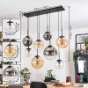 Gastor hanging light, globe light, pendant light Amber, clear, Smoke-coloured, 8-light sources