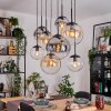 Gastor hanging light, globe light, pendant light Amber, clear, Smoke-coloured, 8-light sources