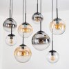 Gastor hanging light, globe light, pendant light Amber, clear, Smoke-coloured, 8-light sources