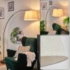Bassagoda floor lamp, Arch lamps chrome, black, 1-light source, Fabric shade