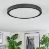 Isela ceiling light, Panel LED black, 1-light source