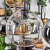 Koyoto hanging light, globe light, pendant light Amber, chrome, clear, Smoke-coloured, 6-light sources