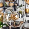 Koyoto hanging light, globe light, pendant light Amber, chrome, clear, Smoke-coloured, 6-light sources
