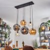 Ripoll hanging light, globe light, pendant light Amber, clear, Smoke-coloured, 6-light sources