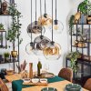 Ripoll hanging light, globe light, pendant light Amber, clear, Smoke-coloured, 6-light sources