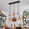 Koyoto hanging light, globe light, pendant light Amber, chrome, clear, Smoke-coloured, 6-light sources
