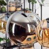 Koyoto hanging light, globe light, pendant light Amber, chrome, clear, Smoke-coloured, 6-light sources