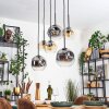 Ripoll hanging light, globe light, pendant light Amber, clear, Smoke-coloured, 6-light sources