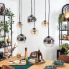 Ripoll hanging light, globe light, pendant light Amber, clear, Smoke-coloured, 6-light sources