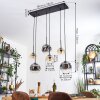 Ripoll hanging light, globe light, pendant light Amber, clear, Smoke-coloured, 6-light sources