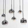 Ripoll hanging light, globe light, pendant light clear, Smoke-coloured, 6-light sources