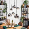 Ripoll hanging light, globe light, pendant light clear, Smoke-coloured, 6-light sources