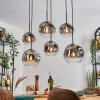 Ripoll hanging light, globe light, pendant light clear, Smoke-coloured, 6-light sources