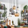 Ripoll hanging light, globe light, pendant light Amber, clear, Smoke-coloured, 6-light sources
