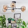 Ripoll ceiling light, globe light Amber, 6-light sources