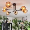 Ripoll ceiling light, globe light Amber, 6-light sources