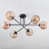 Ripoll ceiling light, globe light Amber, 6-light sources