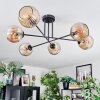 Ripoll ceiling light, globe light Amber, 6-light sources