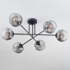 Ripoll ceiling light, globe light clear, Smoke-coloured, 6-light sources
