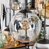 Gastor hanging light, globe light, pendant light Amber, chrome, clear, Smoke-coloured, 6-light sources