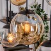 Gastor hanging light, globe light, pendant light Amber, chrome, clear, Smoke-coloured, 6-light sources
