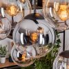 Gastor hanging light, globe light, pendant light Amber, chrome, clear, Smoke-coloured, 8-light sources