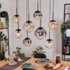Gastor hanging light, globe light, pendant light Amber, clear, Smoke-coloured, 8-light sources