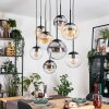 Gastor hanging light, globe light, pendant light Amber, clear, Smoke-coloured, 8-light sources