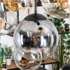 Gastor hanging light, globe light, pendant light Amber, clear, Smoke-coloured, 8-light sources