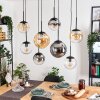 Gastor hanging light, globe light, pendant light Amber, clear, Smoke-coloured, 8-light sources
