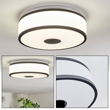 Elran ceiling light LED black, white, 1-light source