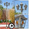 Naofe lamp post, path light brown, gold, 3-light sources