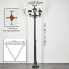 Naofe lamp post, path light green, black, 3-light sources