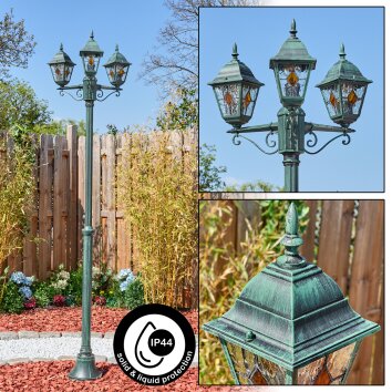 Naofe lamp post, path light green, black, 3-light sources