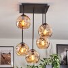 Ripoll ceiling light, globe light Amber, 5-light sources