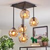 Ripoll ceiling light, globe light Amber, 5-light sources