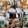 Gastor hanging light, globe light, pendant light Amber, chrome, clear, Smoke-coloured, 8-light sources