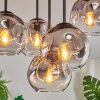 Ripoll ceiling light, globe light clear, Smoke-coloured, 5-light sources