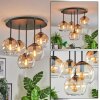 Koyoto ceiling light, globe light 45 cm Amber, clear, 5-light sources