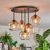 Koyoto ceiling light, globe light 45 cm Amber, clear, 5-light sources