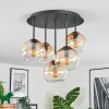 Koyoto ceiling light, globe light 45 cm Amber, clear, 5-light sources