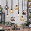 Koyoto hanging light, globe light, pendant light Amber, chrome, clear, Smoke-coloured, 8-light sources