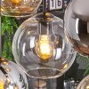 Koyoto hanging light, globe light, pendant light Amber, chrome, clear, Smoke-coloured, 8-light sources