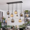 Koyoto hanging light, globe light, pendant light Amber, chrome, clear, Smoke-coloured, 8-light sources