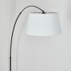 Bassagoda floor lamp, Arch lamps chrome, black, 1-light source, Fabric lampshade