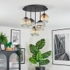 Ripoll ceiling light, globe light Amber, clear, Smoke-coloured, 5-light sources