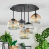 Ripoll ceiling light, globe light Amber, clear, Smoke-coloured, 5-light sources