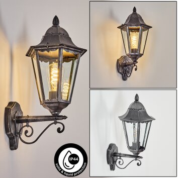 Lignac outdoor wall light, wall light black, silver, 1-light source