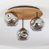 Ripoll ceiling light, globe light Ecru, black, 3-light sources